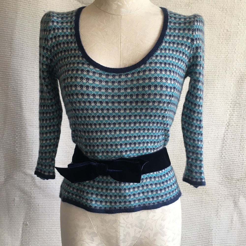Marc Jacobs Cashmere Sweater S/M Retro RTW Hand-Knit Top Y2K Vintage - Picture 2 of 9